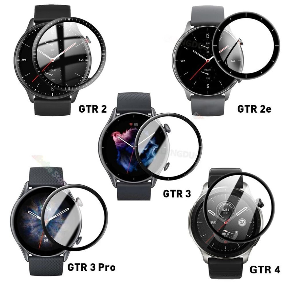(Amazfit GTR 2) 2pcs Soft Fibreglass Protective Film For Xiaomi Amazfit Gtr 2 2e 3 Pro 4 Smart Watch Full Cover Screen Protector Gtr3 Gtr2 Gtr4 Glass