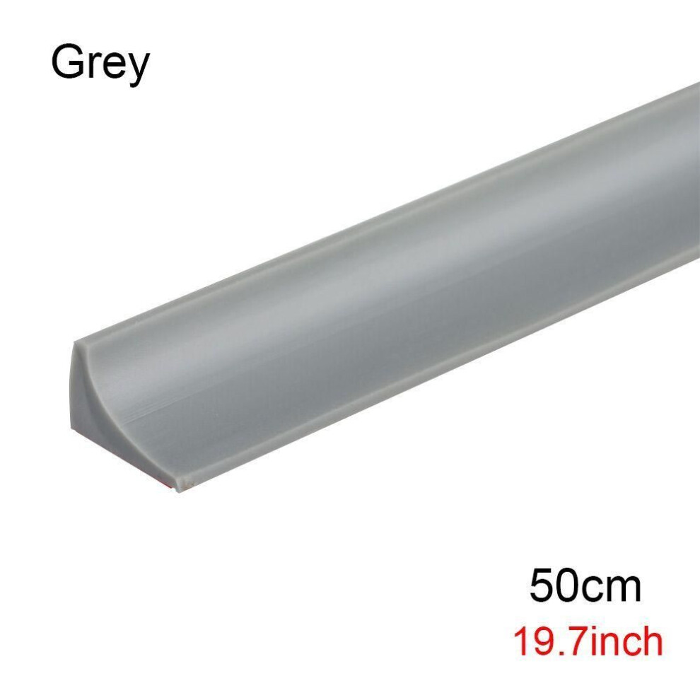 (grey, 50cm) Shower Dam Silicone Water Stopper Self-adhesive Water Retaining Strip Door Bottom Sealing Strip