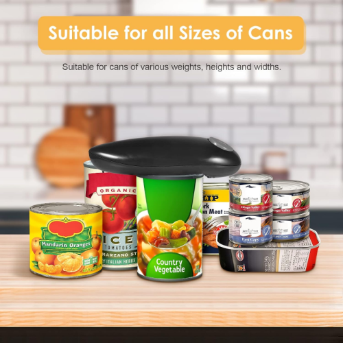 (black) Electric Can Opener, Open Your Cans with A Simple 2