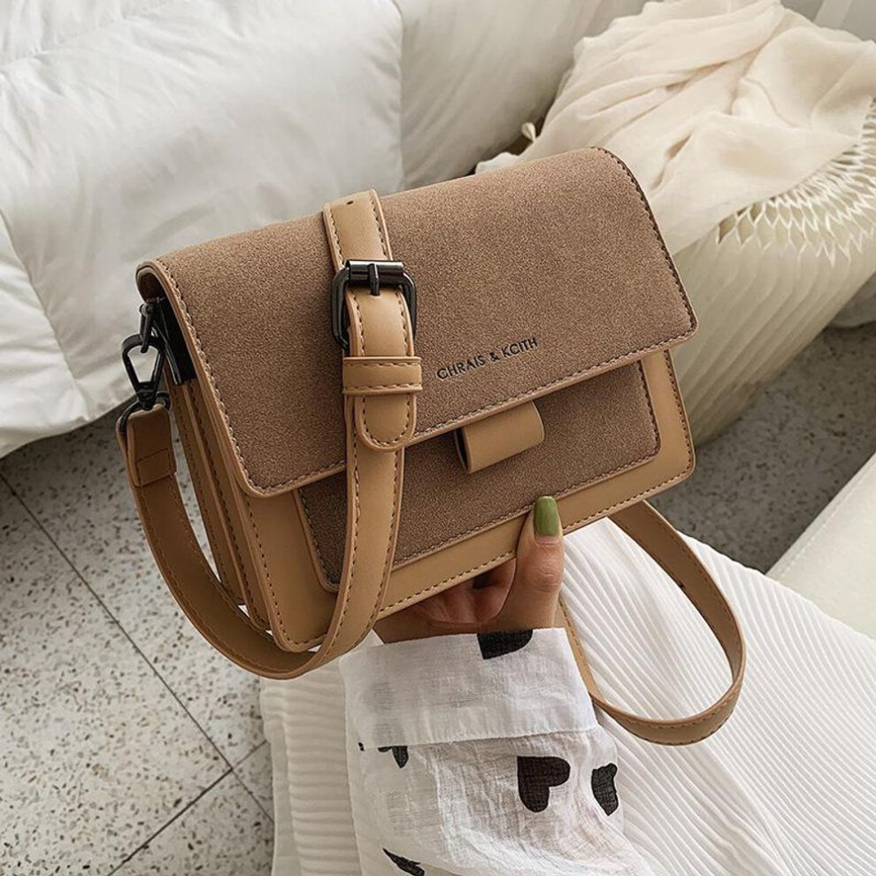 (brown) Luxury Designer Brand Handbags Women Shoulder Bag Trendy Chic Crossbody Bags Versatile Frosted Fabric Ladies Shopping Purses