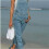 (3XL, dark blue) Women's denim overalls jumpsuit 5