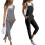 (3XL, dark blue) Women's denim overalls jumpsuit 6