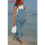 (3XL, dark blue) Women's denim overalls jumpsuit 2
