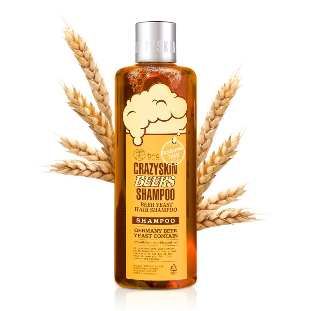 CRAZY SKIN BIOTIN Shampoo for Hair Loss, Rich with Beer Yeast for Hair Regrowth and Thickening, Thinning Hair, Sulfate free,10.15 fl oz300g