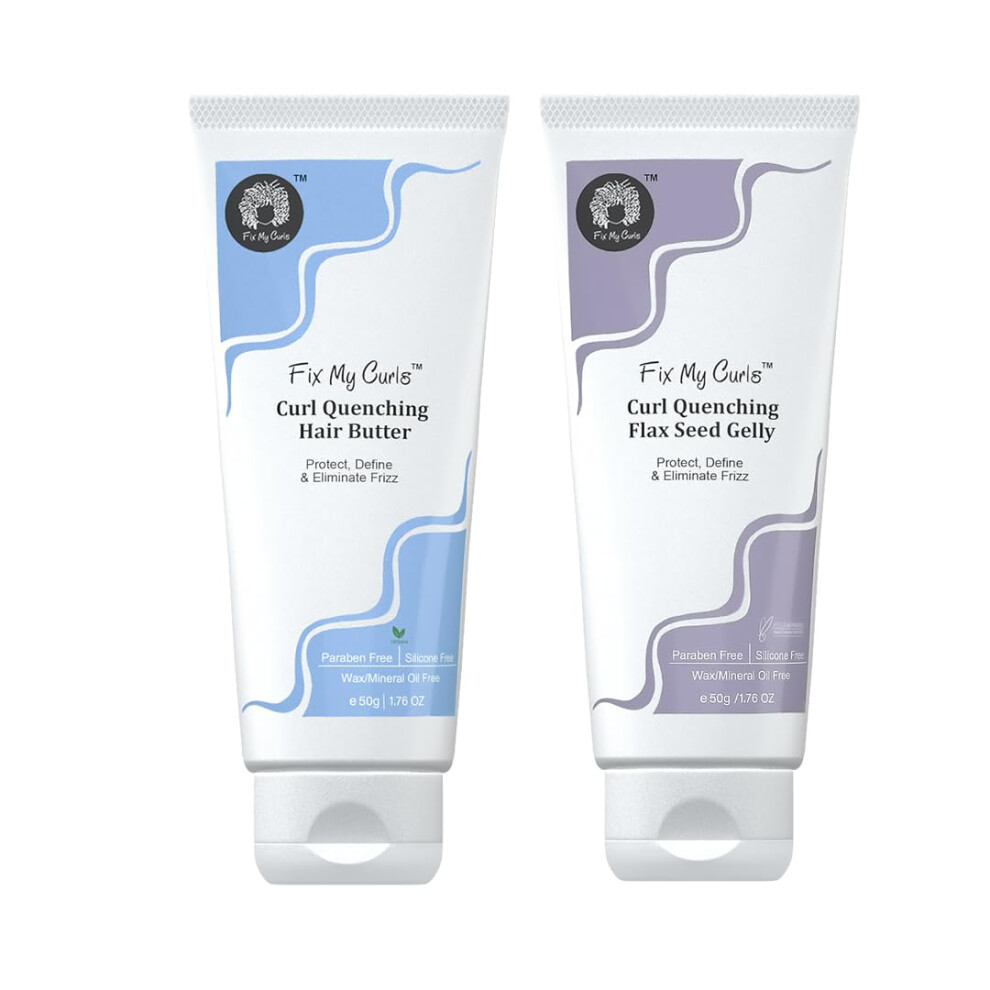 Korjaa Kipr Tyni Fix My Curls Curl Quenching Moisture Bundle For Curly And Wavy Hair 1.76 Oz Each