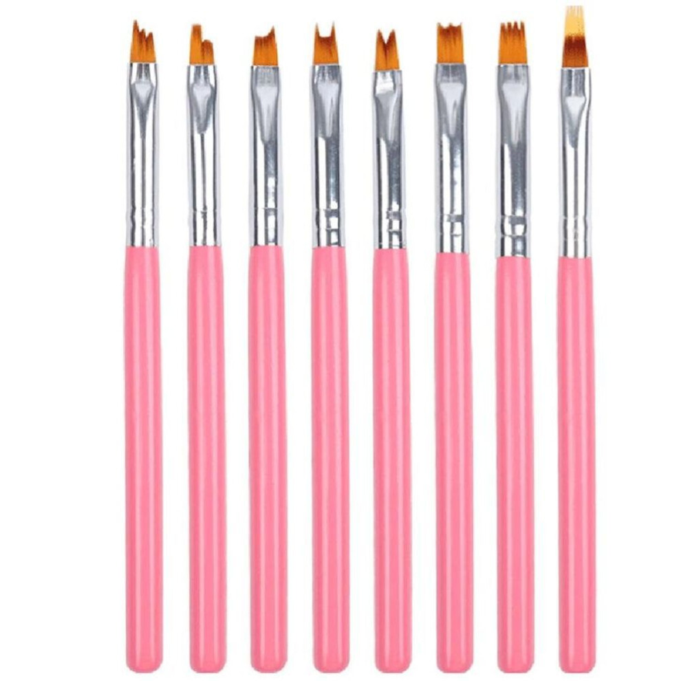 8pcs Professional Nail Art Brushes For Manicure Acrylic Paint Nail Brush Set Uv Gel Polish Nails Lining Pen Gradient Brush