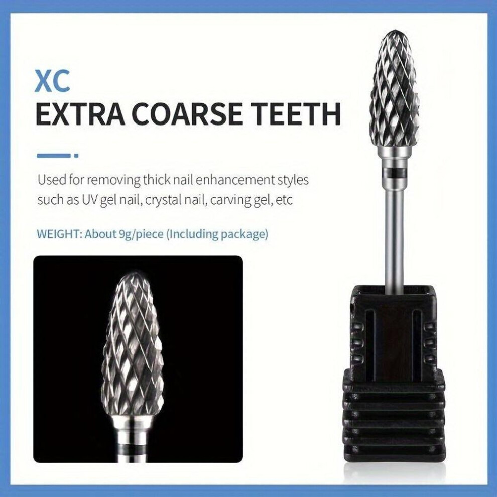 (XC) Tungsten Carbid Nail Drill Bits Electric Manicure Drill Accessory Milling Cutters for Nail Gel Polish Remover Nail Tools Files