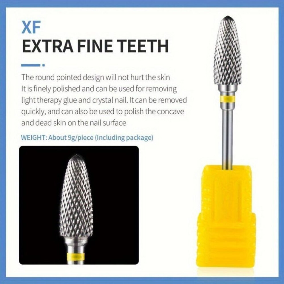 (XF) Tungsten Carbid Nail Drill Bits Electric Manicure Drill Accessory Milling Cutters for Nail Gel Polish Remover Nail Tools Files