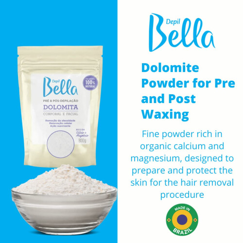 Depil Bella Dolomite Powder per pre e post ceretta | Corpo e viso | 800 g 1