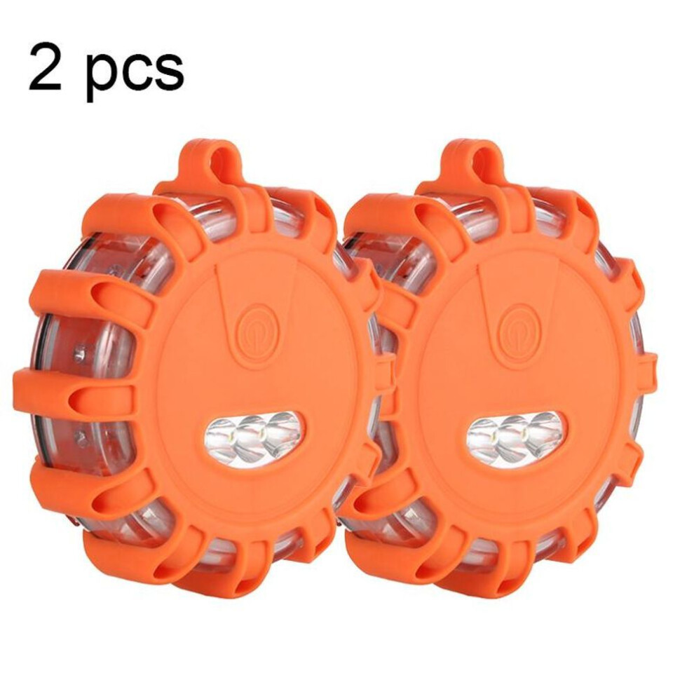 (orange, 2PC) Car Emergency Roadside Safety Flares Light Road Magnetic Led Strobe Warning Light Flashlights Rescue Light Ip44 Car Beacon Lamps