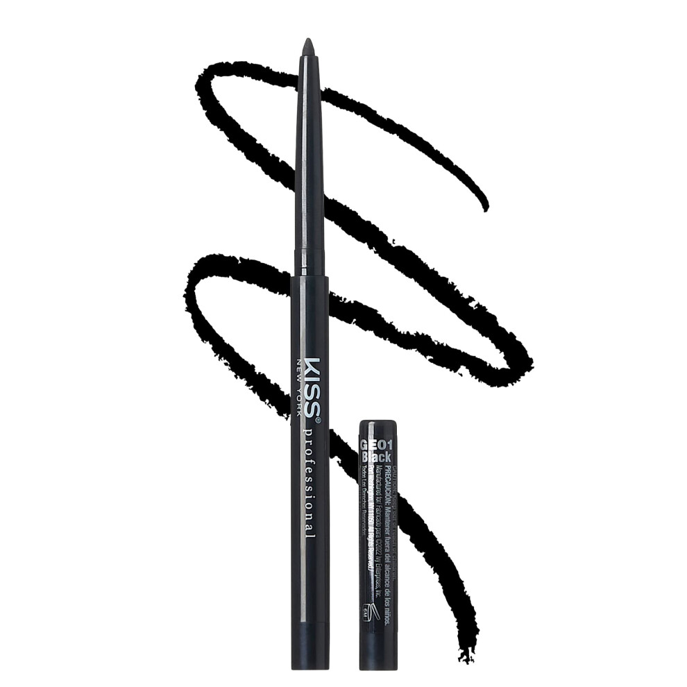 Kus New York Black Kiss New York Pro Intense Gel Eyeliner With Built-In Sharpener, Waterproof, Smudge-Proof, Long Lasting Gel Eyeliner Pencil
