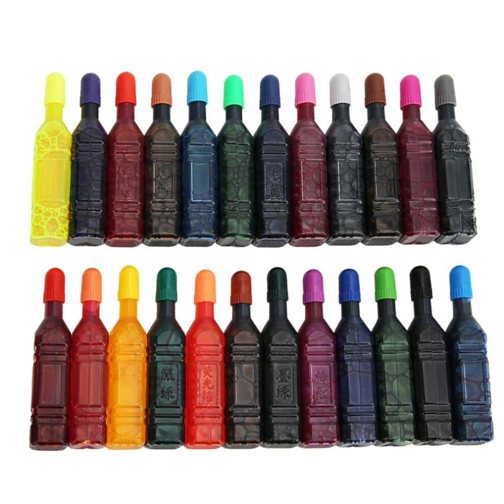 24 Colors Refilling Inks For Watercolor Pen Washable Children Painting Tool Art Supples24 Colors