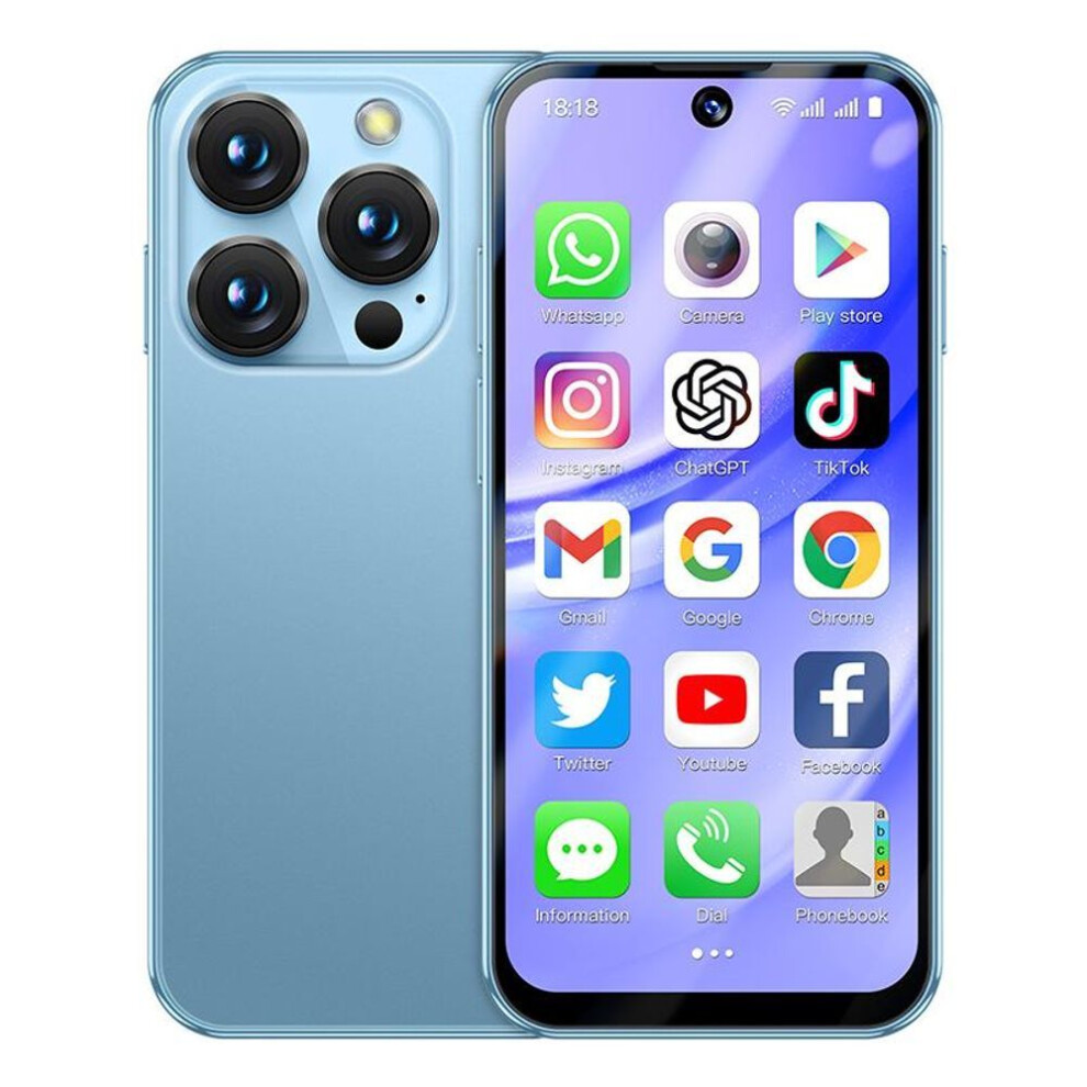 (blue, 4+64GB) SOYES XS19 Pro Mini 4G Smartphone 3.88inch TFT Quad Core Dual SIM 5MP Rear Camera Bluetooth WIFI Type-C Fingerprint Touchscreen Android Mobile Phone
