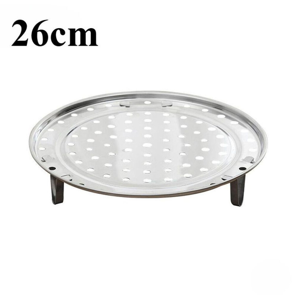 (silver, 26CM) Steamer Rack Stainless Steel Instant Pot Accessories, Cooking Ware Thickened Steaming Rack Stand (18/20/22/24cm)