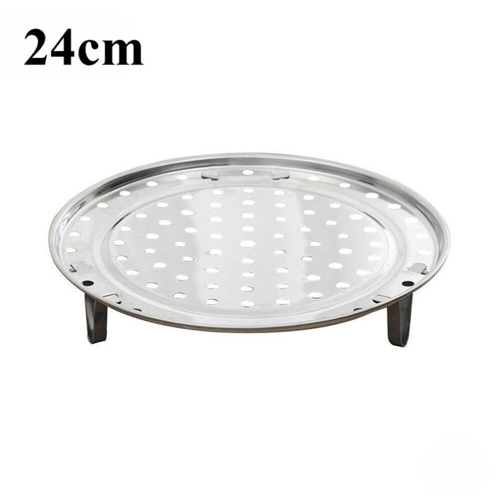 (silver, 24CM) Steamer Rack Stainless Steel Instant Pot Accessories, Cooking Ware Thickened Steaming Rack Stand (18/20/22/24cm)