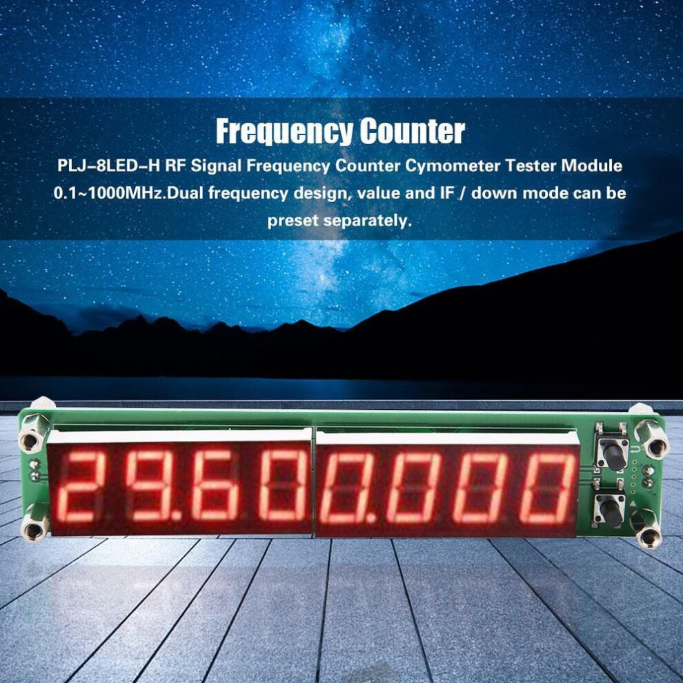 Plj8ledh Rf Signal Frequency Counter Cymometer Tester Module 0.1~1000mhz (backlight Font Red)
