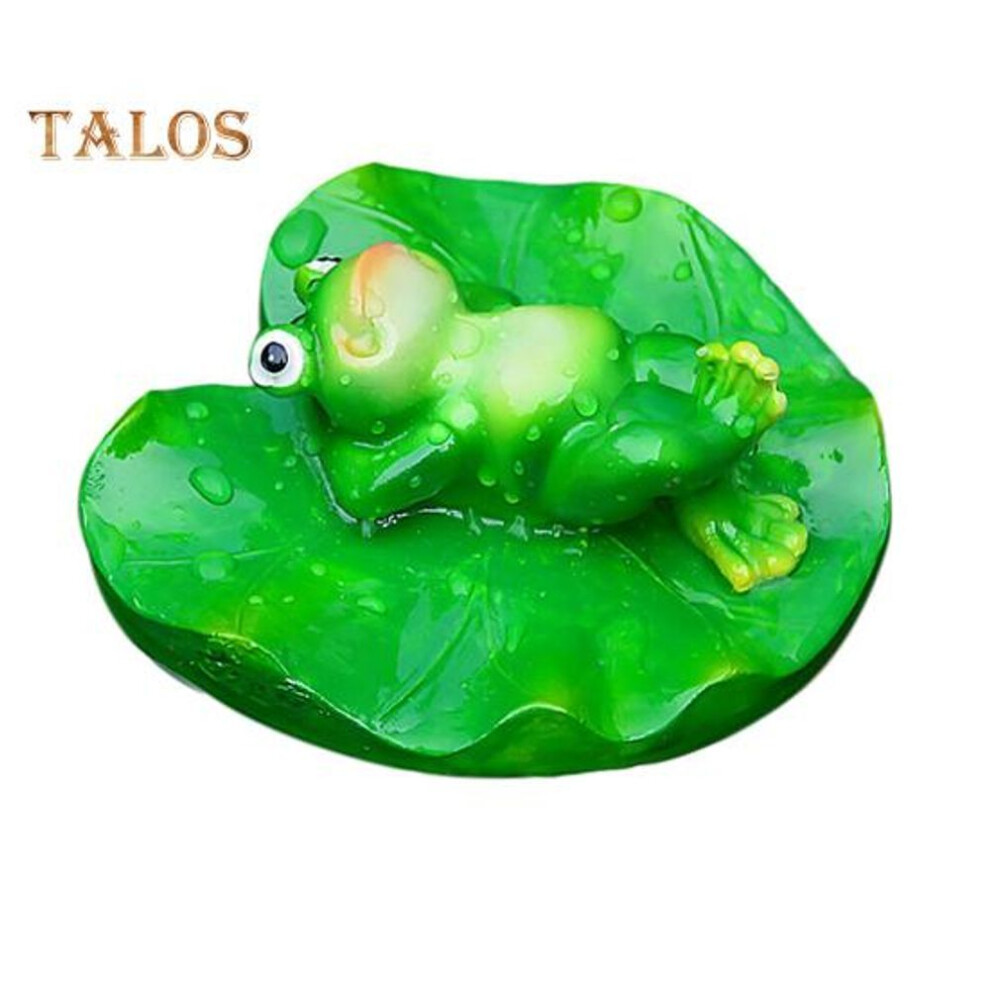 (as the picture, B) Floating Frog Statue Resin Cartoon Relaxing Frog Ornament Pond Floating Frog Figurine For Aquarium Garden Pool Water Feature Decor