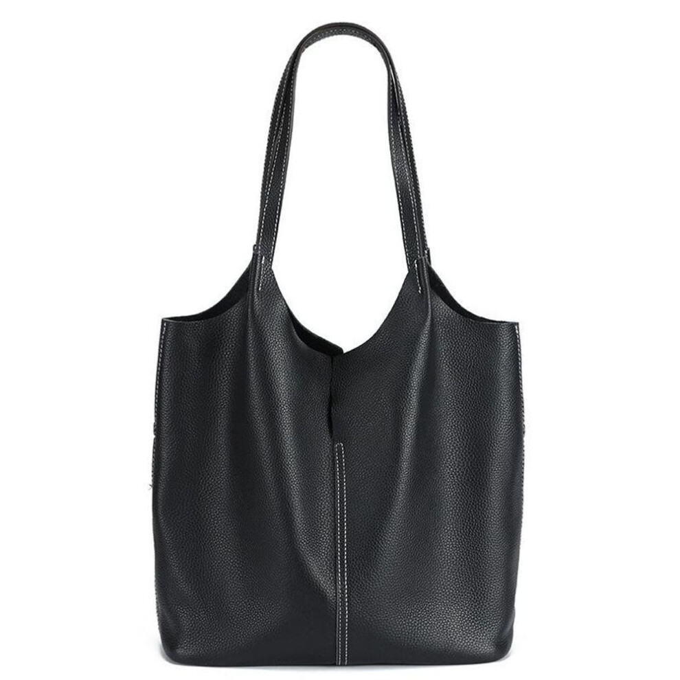 (black) Tote Bag Large Capacity Women's All-in-one Shoulder Bag Advanced Sense Commuter Fashion Bucket Bag