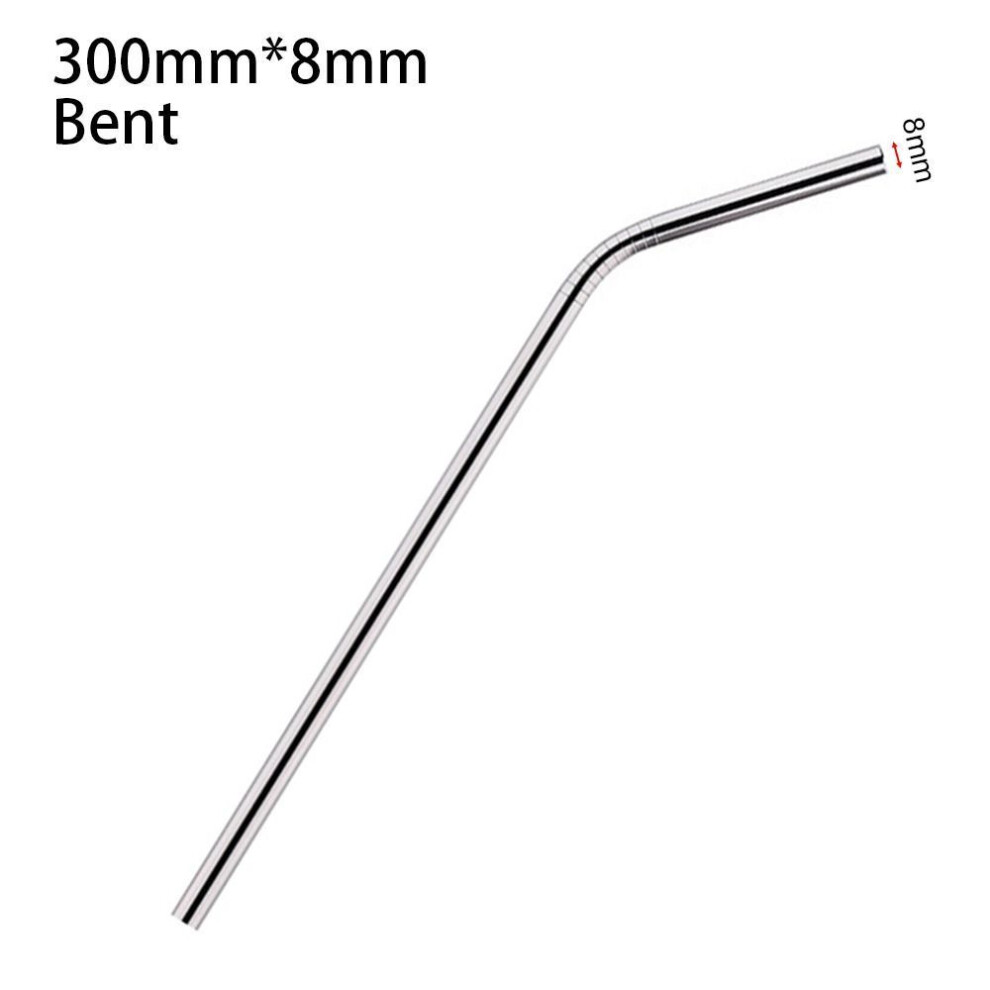 (8x300mm bent) 1pcs Silver Stainless Steel Straws Drinking Replacement Straw For Stanley 30oz 40oz Tyeso Cup