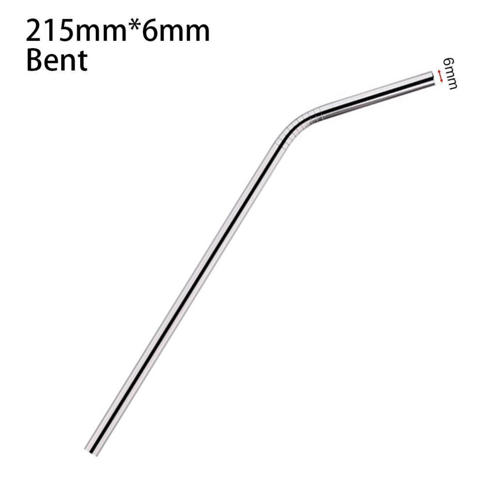 (6x215mm bent) 1pcs Silver Stainless Steel Straws Drinking Replacement Straw For Stanley 30oz 40oz Tyeso Cup