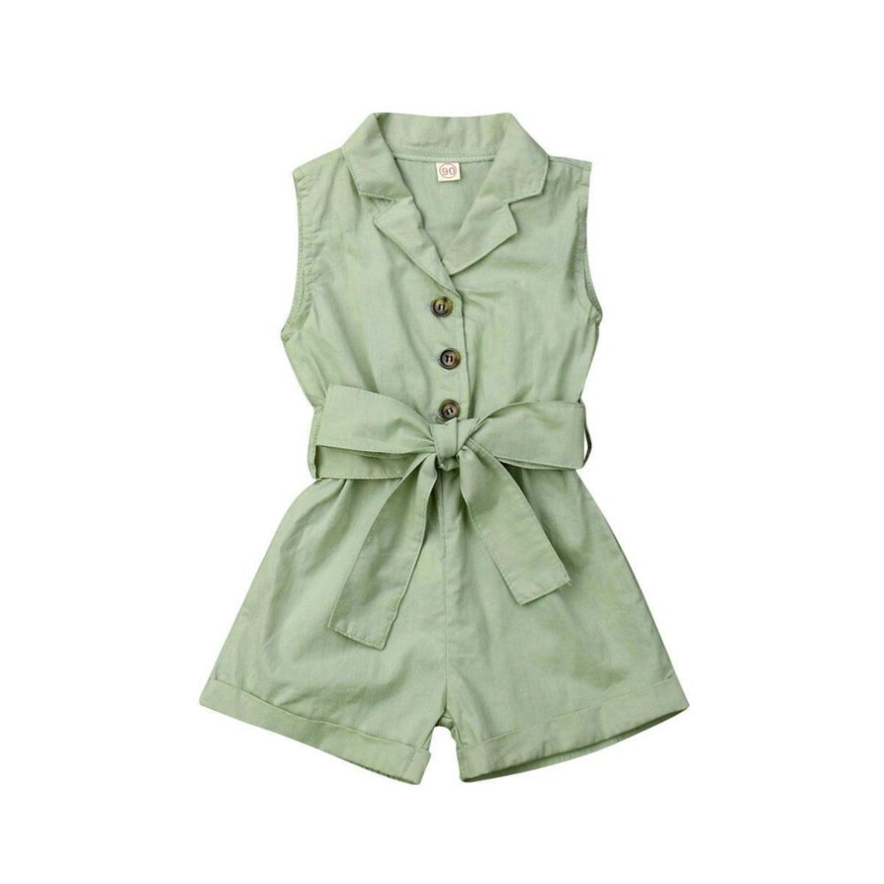 (green, 2-3 Years) Summer Toddler Baby Girls Kids Clothes Bow-tie Waist Overall Romper Bodysuit Jumpsuit Outfits Shorts