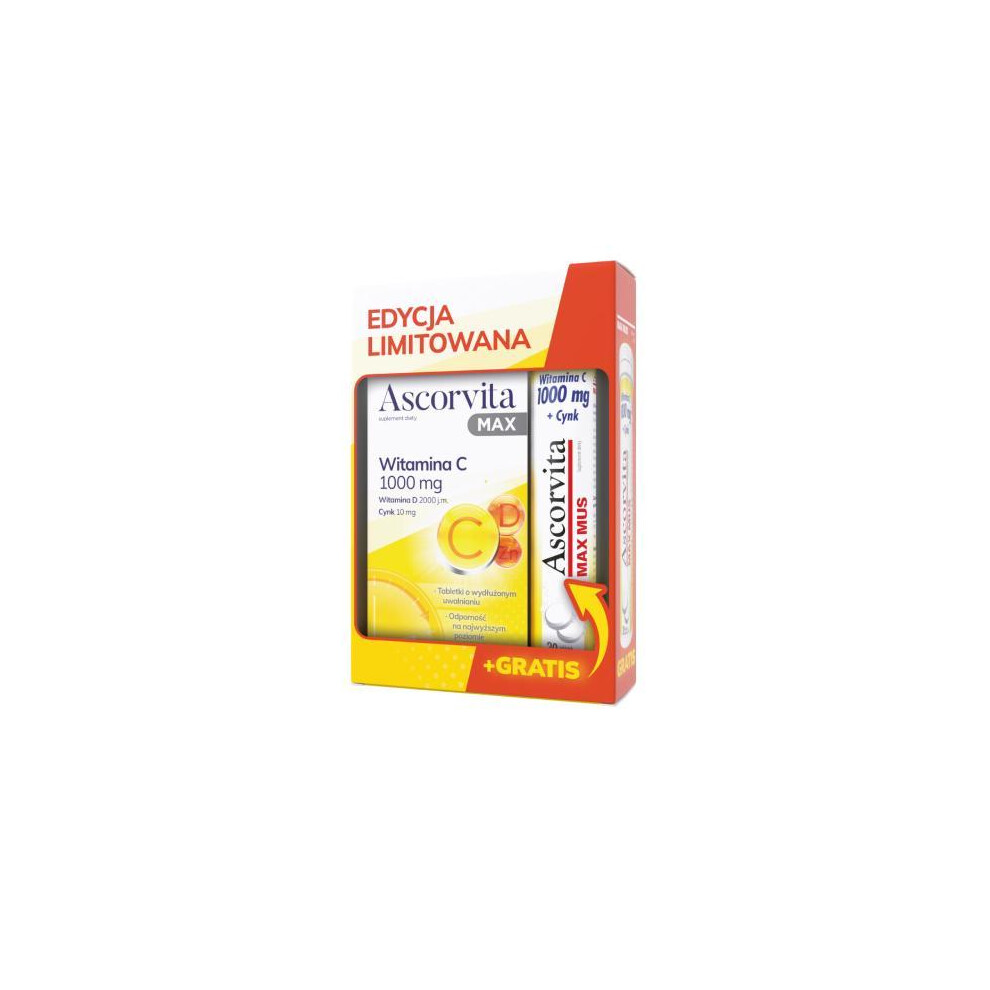 Natur Produkt Zdrovit Ascorvita Max 30 + Ascorvita Max Mus 20 Tablets