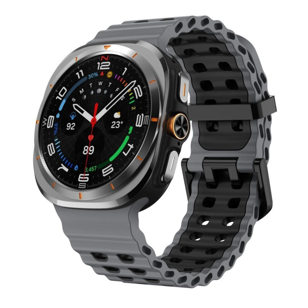 (Black-Black) 47mm Marine Band Replacement Watch Bands New Sport Strap for Samsung Galaxy Watch Ultra Men Women