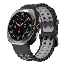 (Black-Grey) 47mm Marine Band Replacement Watch Bands New Sport Strap for Samsung Galaxy Watch Ultra Men Women