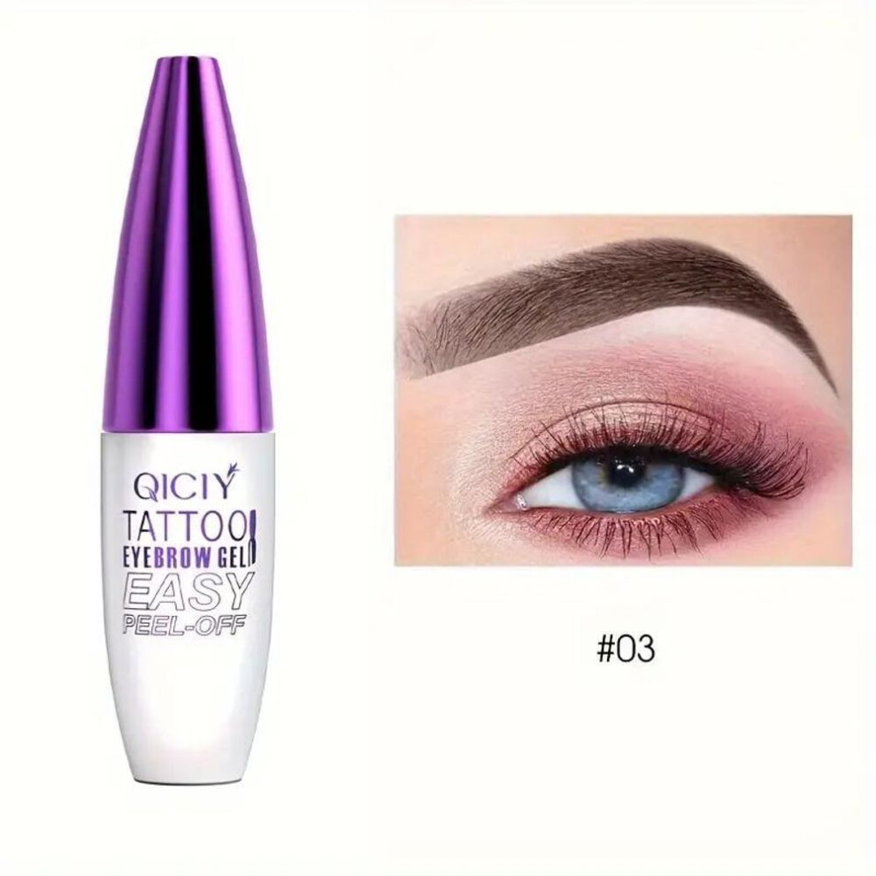 (grey, 03) Semi-permanent Eyebrow Tattoo Gel Paste With Easy Peel-off Formula For Lasting Waterproof Effect