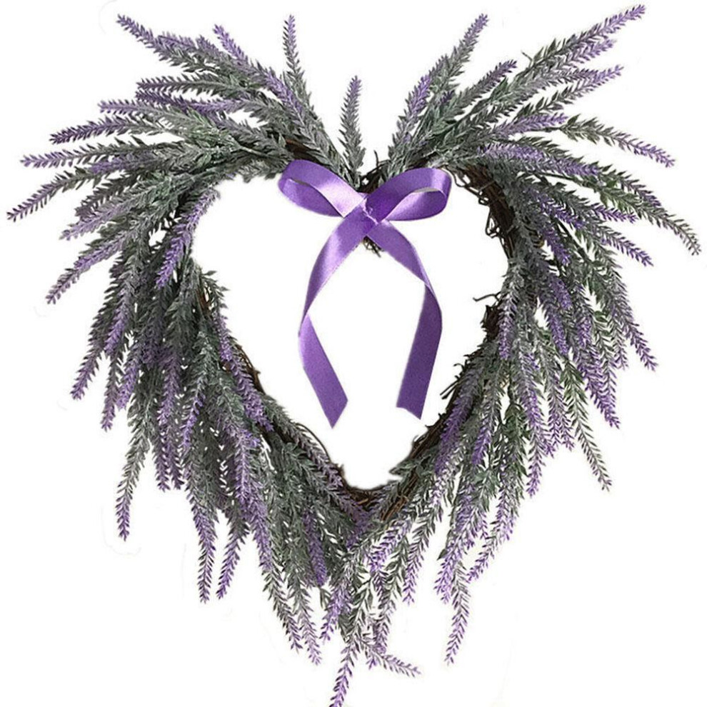 Lavender Wall Hanging Heart Shaped Wreath For Home Wall Decoration