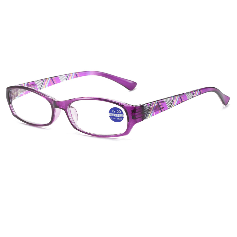 (3 Pieces Purple, +2.00 strength) Women Adjustable Stylish Flower Reading Glass +1.0~+4.0 Customized