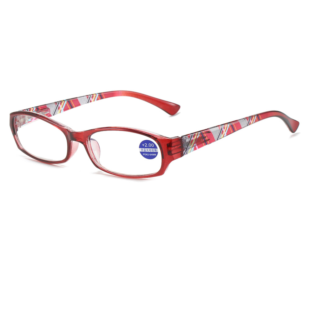 (3 Pieces Red, +2.00 strength) Women Adjustable Stylish Flower Reading Glass +1.0~+4.0 Customized