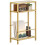 Homcom HOMCOM Slim Side Table, End Table with Tempered Glass Tabletop, Gold 2
