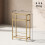 Homcom HOMCOM Slim Side Table, End Table with Tempered Glass Tabletop, Gold 3