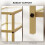 Homcom HOMCOM Slim Side Table, End Table with Tempered Glass Tabletop, Gold 6
