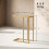 Homcom HOMCOM C-Shaped Side Table, End Table with Tempered Glass Tabletop, Gold 3
