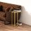 Homcom HOMCOM C-Shaped Side Table, End Table with Tempered Glass Tabletop, Gold 5