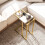 Homcom HOMCOM C-Shaped Side Table, End Table with Tempered Glass Tabletop, Gold 7