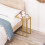 Homcom HOMCOM C-Shaped Side Table, End Table with Tempered Glass Tabletop, Gold 6