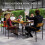 Outsunny Outsunny 7 Piece Garden Dining Set with Table and 6 Stackable Chairs, Brown 4