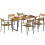 Outsunny Outsunny 7 Piece Garden Dining Set with Table and 6 Stackable Chairs, Brown 2