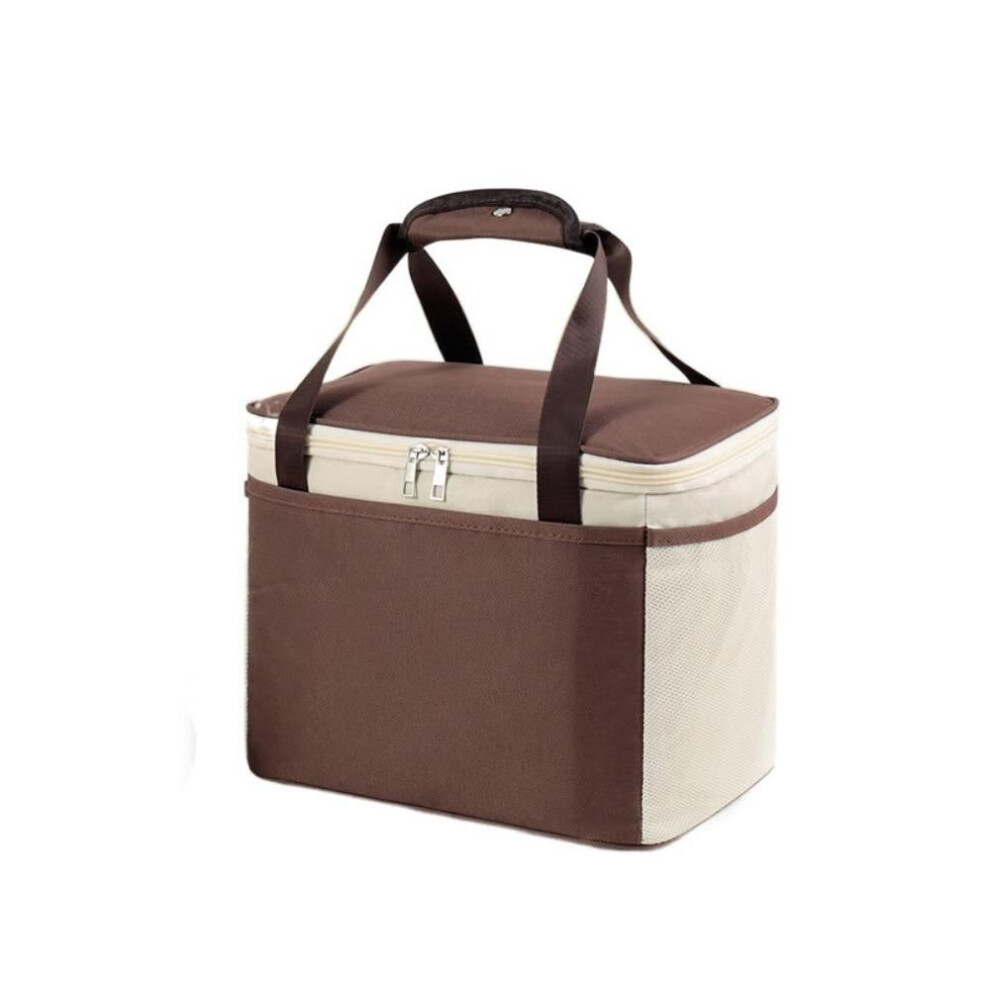 (coffee, S) Durable Insulated Picnic  Bag with Hard Liner Cooler Bag Casual Lunch Bag  Cooling Handbag