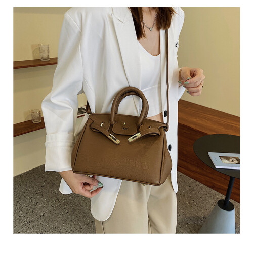 Litchi Pattern Lock Platinum Bag 2