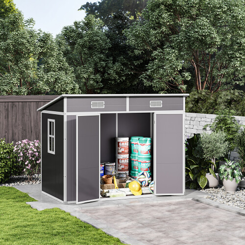Living And Home 4*8ft Outdoor Plastic Garden Storage Shed 1