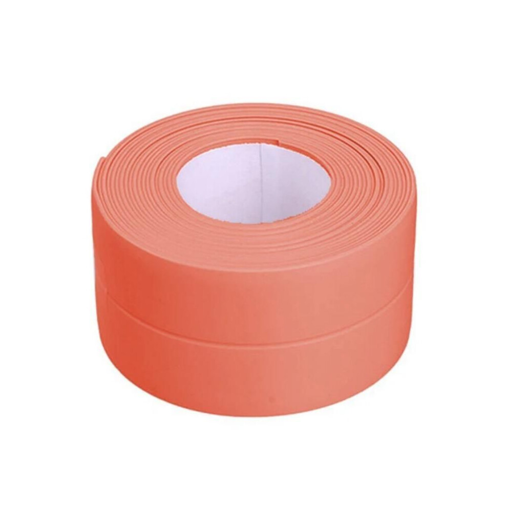 (pink, 3.8*3.2m 5PCS) 5pcs 3.8*3.2m  Pvc Sealing Strip Tape Bathroom Bath Toilet Caulk Tape Self Adhesive Waterproof Mildew Proof Tapes For Kitchen Sink Wall Corner