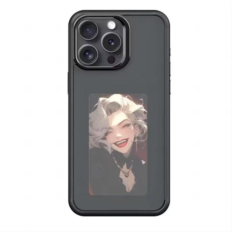 (black, iPhone 16 Pro) Diy E-ink Screen Nfc Function Phone Case Four Color Display Wireless Transmission 3.7-inch Screen For Iphone 13 14 15 16 Pro Max