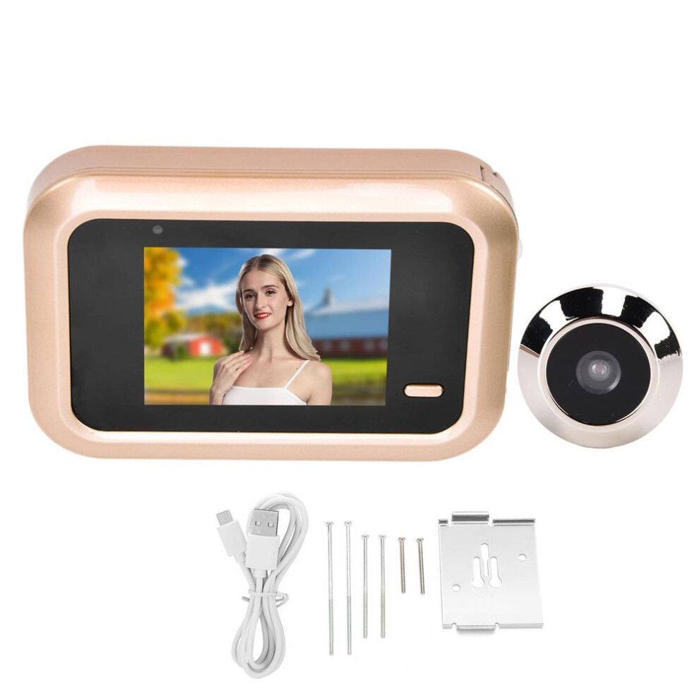 0.3mp Smart Door Peephole Viewer Antitheft Record Doorbell 2.4in Tft Lcd Display 140 Degrees  Wide Angle