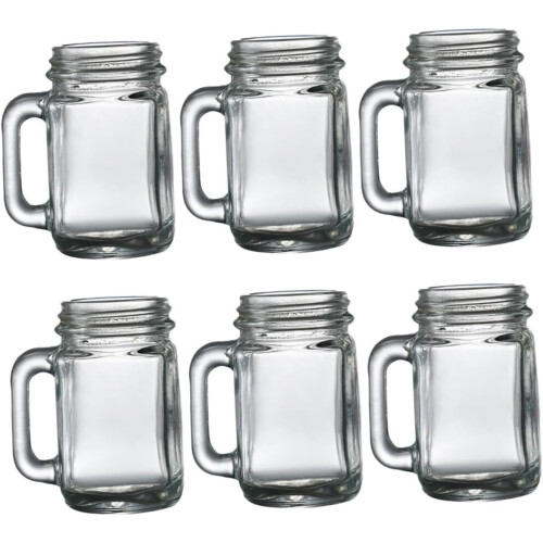 Mason ES Handles Mini Mason Jar Handle 6Pc Σετ Creative Beer Mug Shot ES