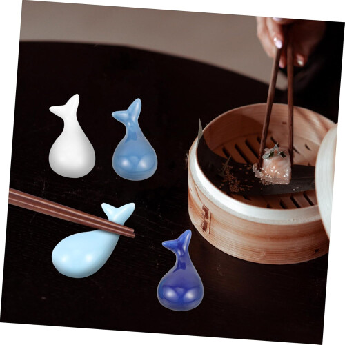Cute Animal Chopstick Rests 4τμχ Φάλαινα Κεραμική θήκη για ξυλάκια 2