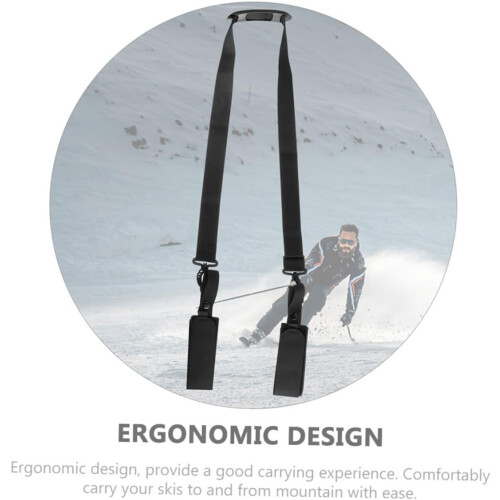Ski Board Carrier Straps Ski Strap Strap Boot Strap for Shoulder Easy Adjustment για άνδρες Γυναίκες Μαύρο 2